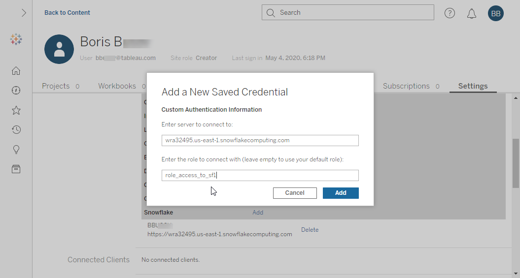 Add a New Saved Credential