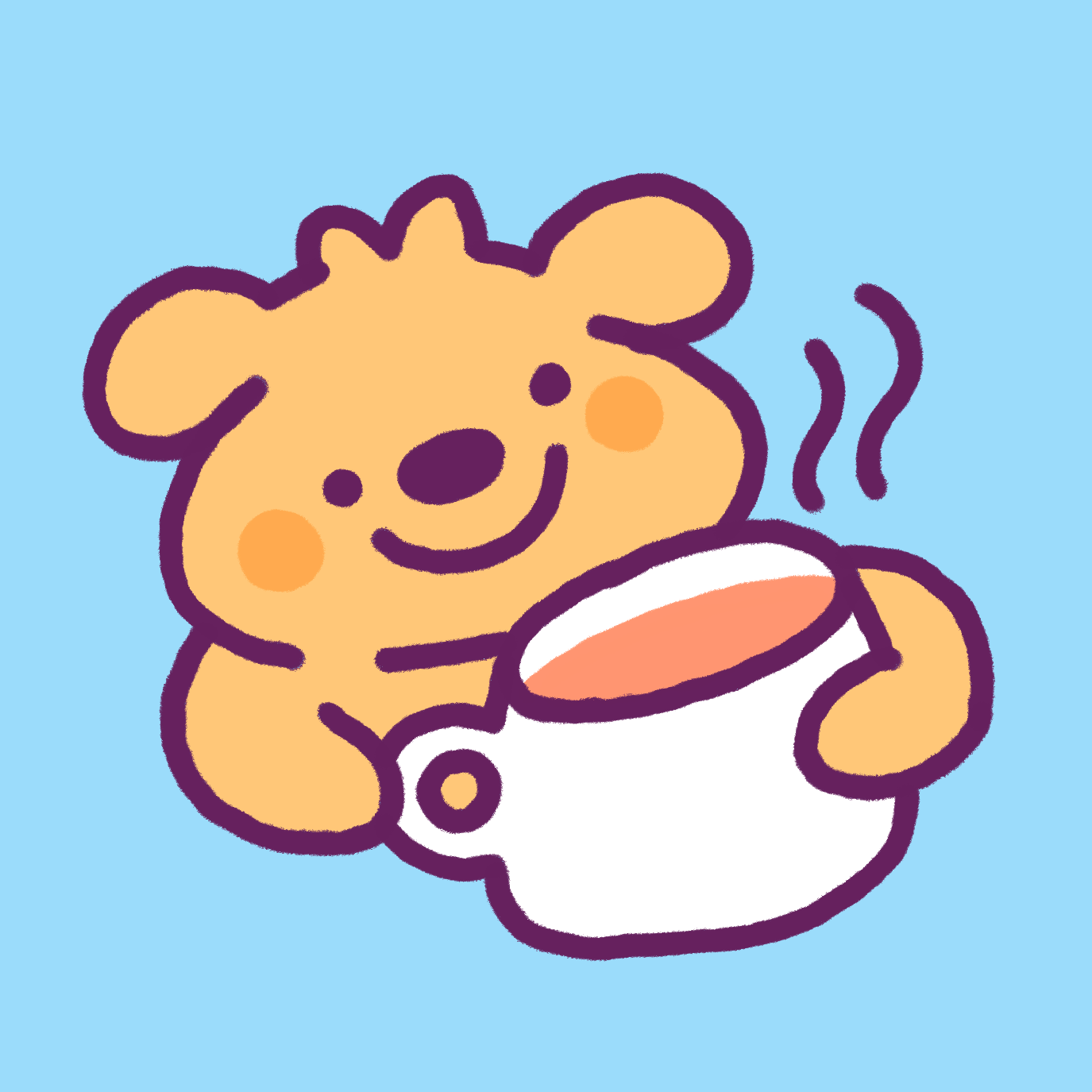 A dog with a large cup of coffee