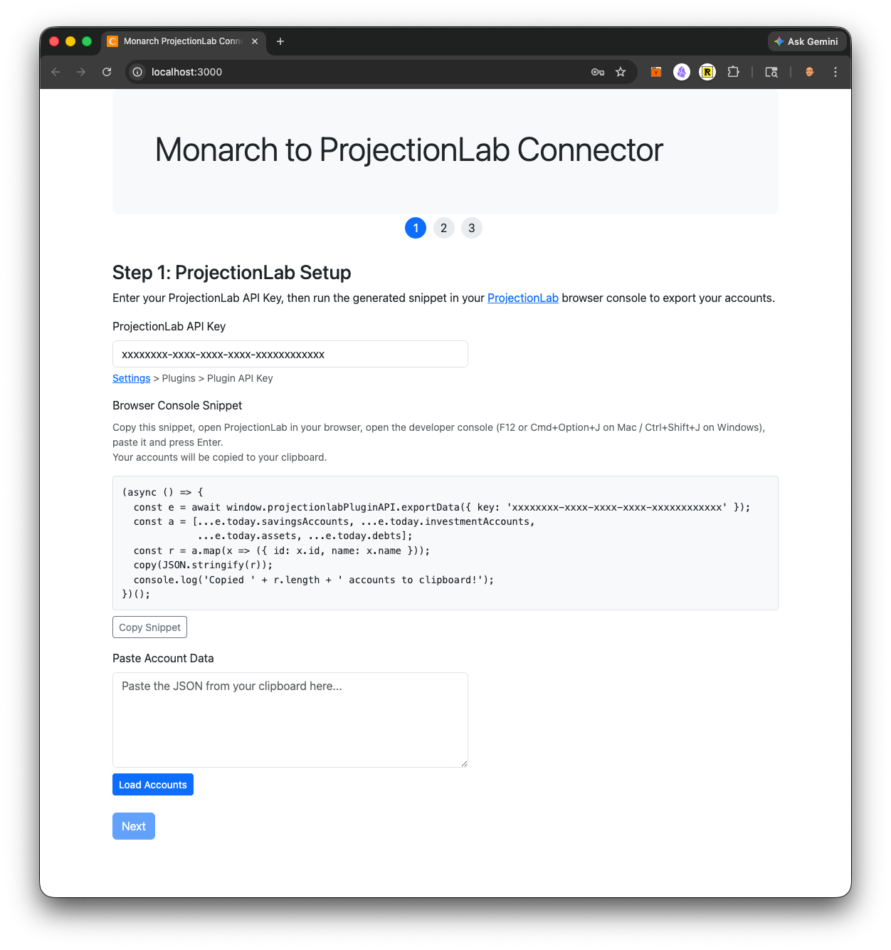 Monarch to ProjectionLab Connector