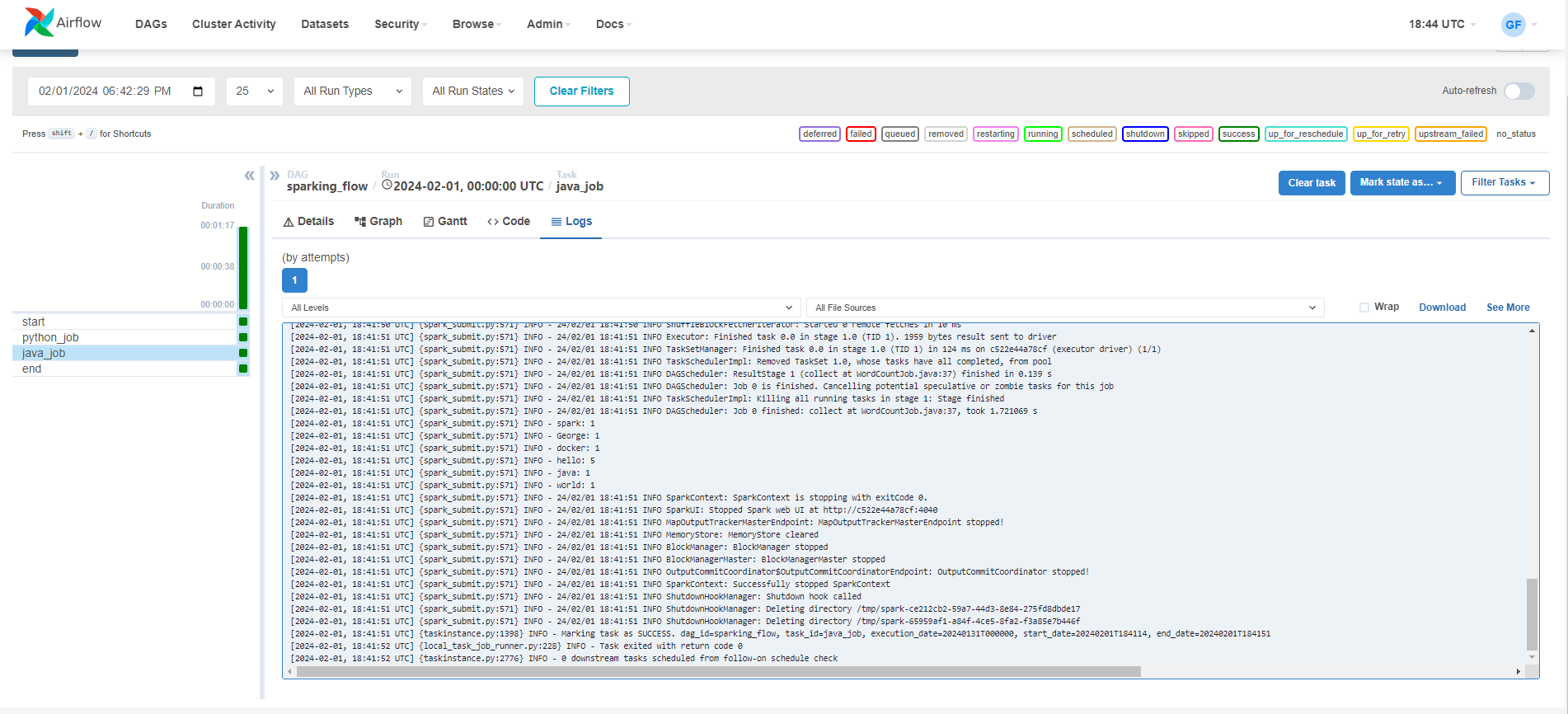 Java Job Log