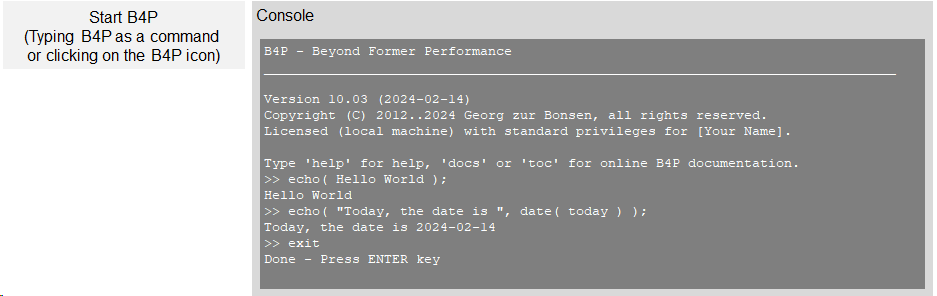 B4P Starting Behavior Interactively