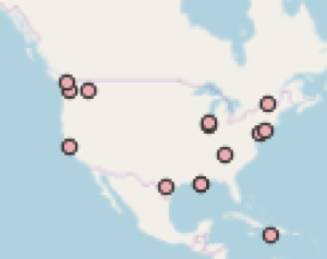 Image is a screenshot showing the places on top of the OSM basemap