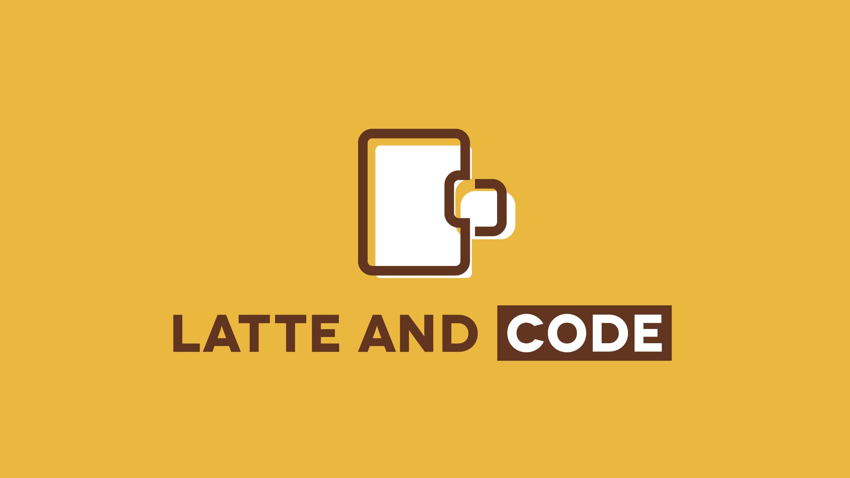 Image con mi foto de fondo y el logo de mi marca Latte and Code que representa una taza de café en formato código