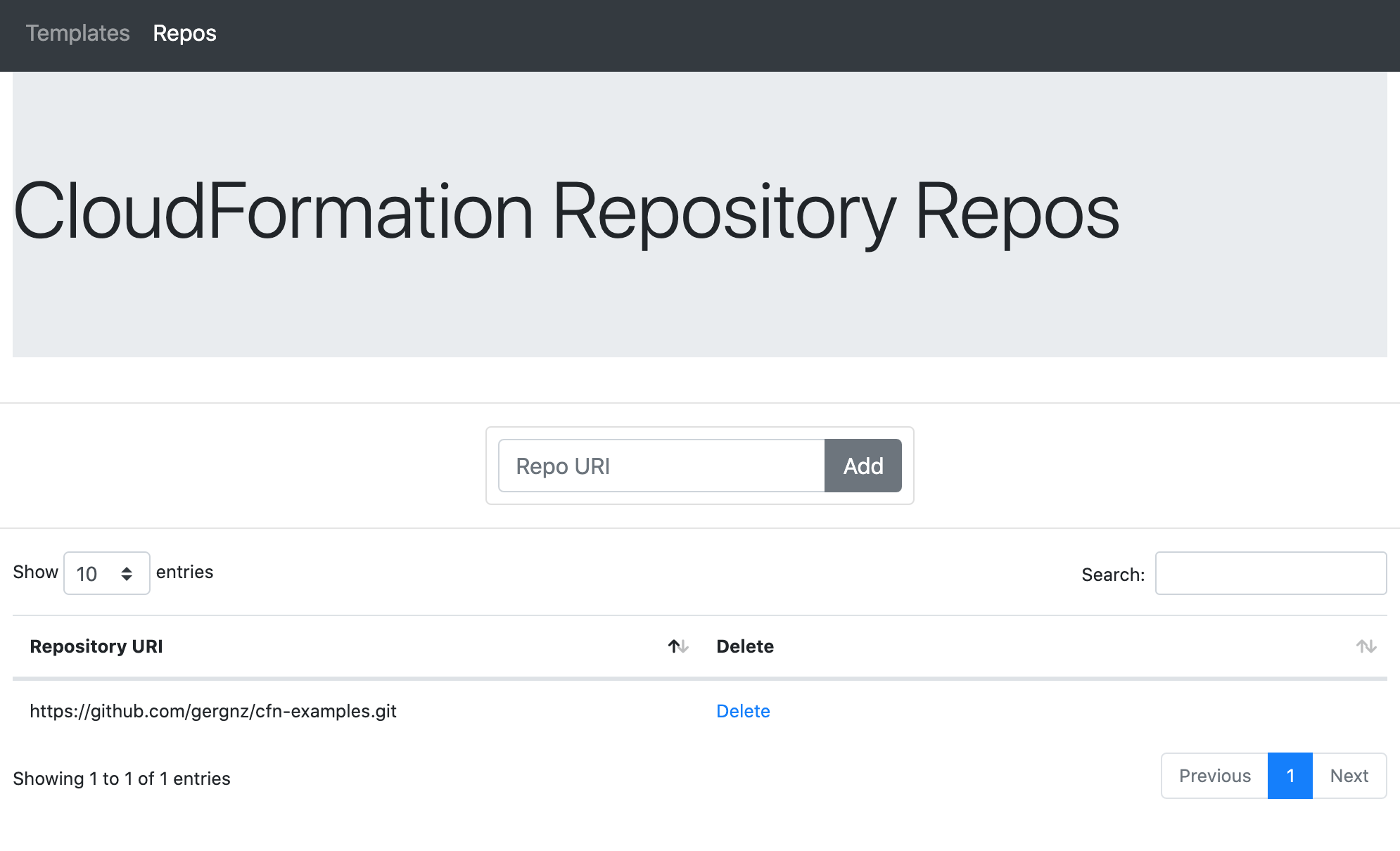 CloudFormation Respository Repos