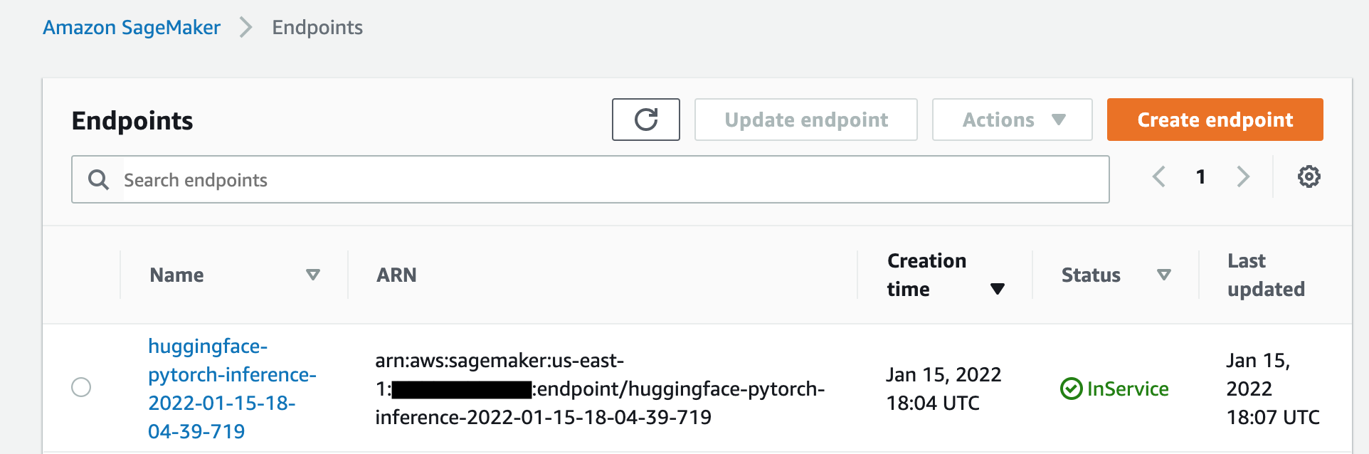 Sagemaker-Endpoints-List