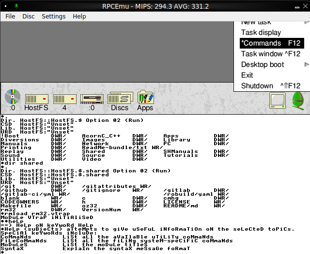 Screenshot of loading the module
