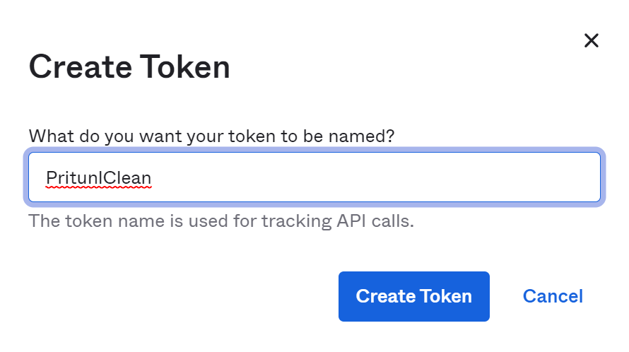 Click Create Token