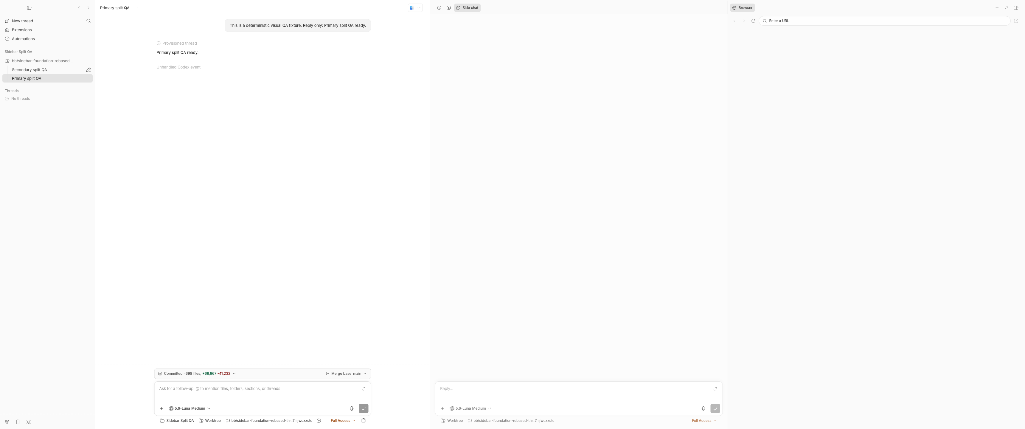 Ultra-wide right-sidebar tab split