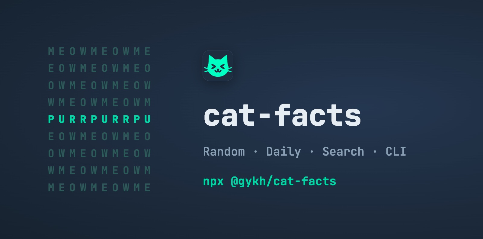 cat-facts: Random · Daily · Search · CLI
