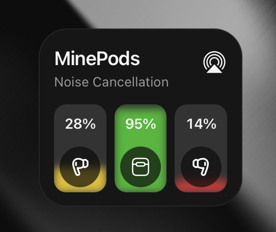Airpods battery widget for macOS by developerbola