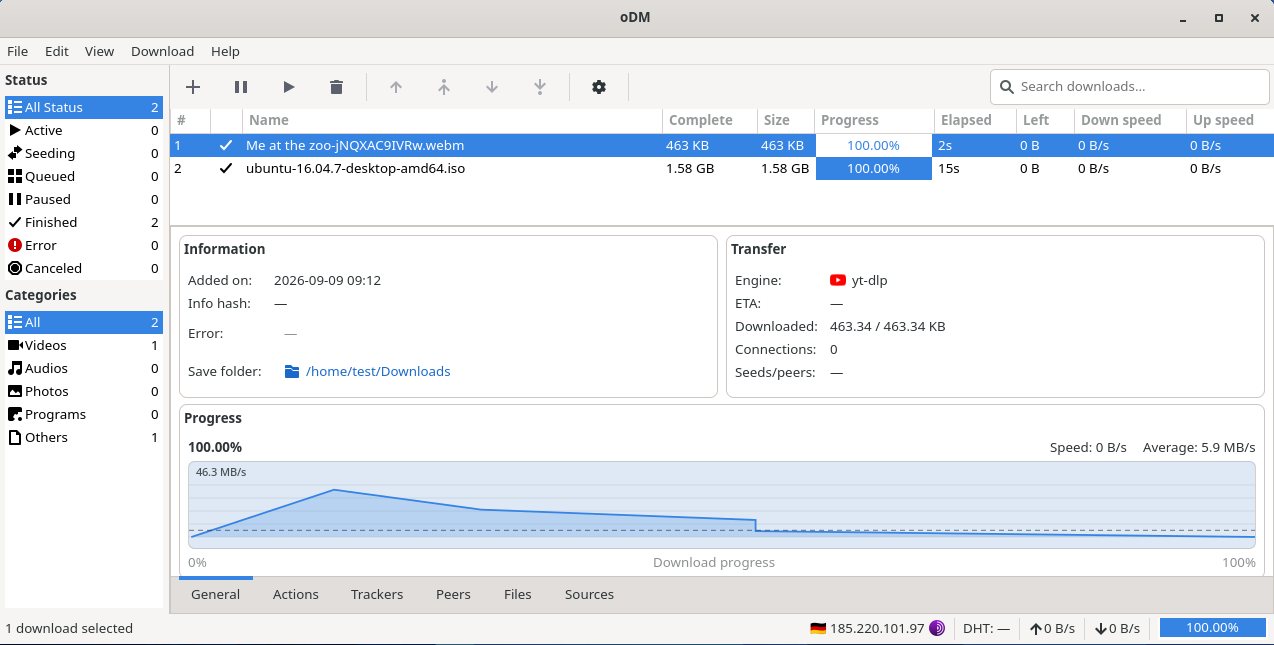 Screenshot of Open_Download_Manager