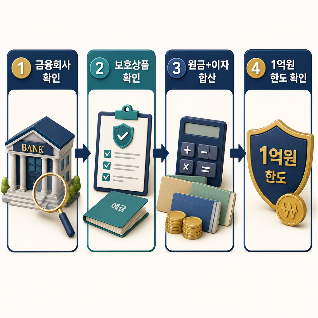 예금보호 상품 표시부터 금융회사 합산과 만기 분산까지 확인하는 5단계 절차