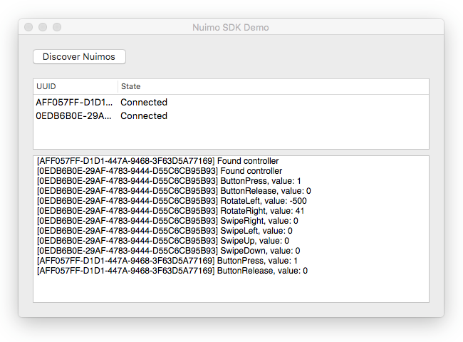 Nuimo demo application for OS X