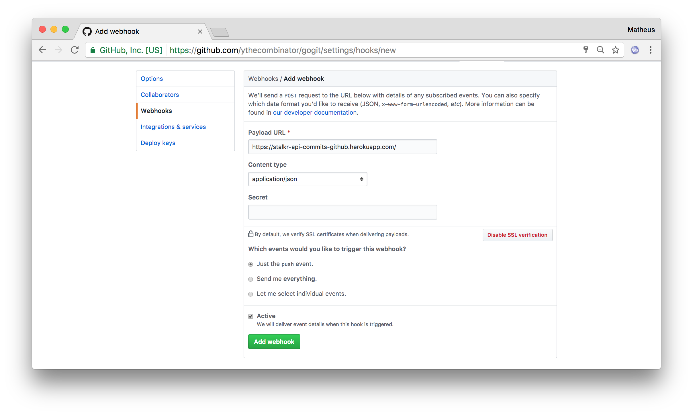 Github Webhook