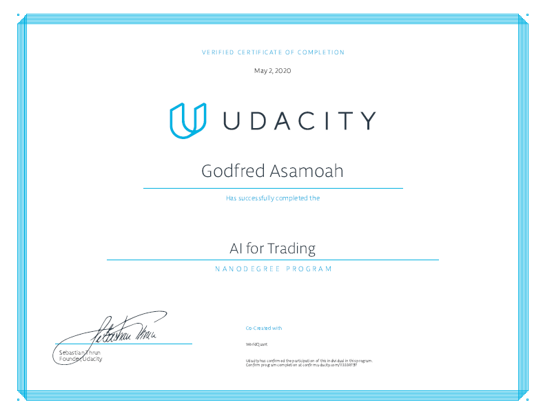 Nanodegree Certificate