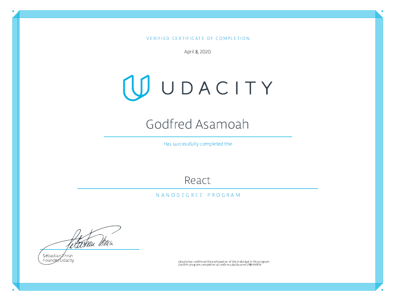 Nanodegree Certificate