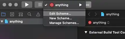 Xcode edit scheme
