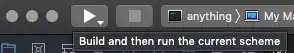 Xcode play button