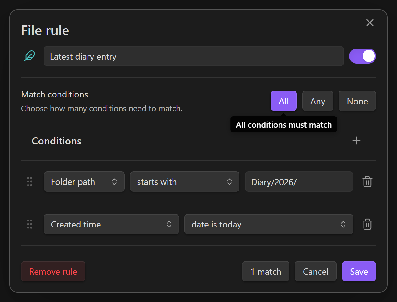 Rule editor