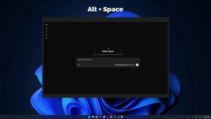 The Alt+Space overlay, streaming a reply