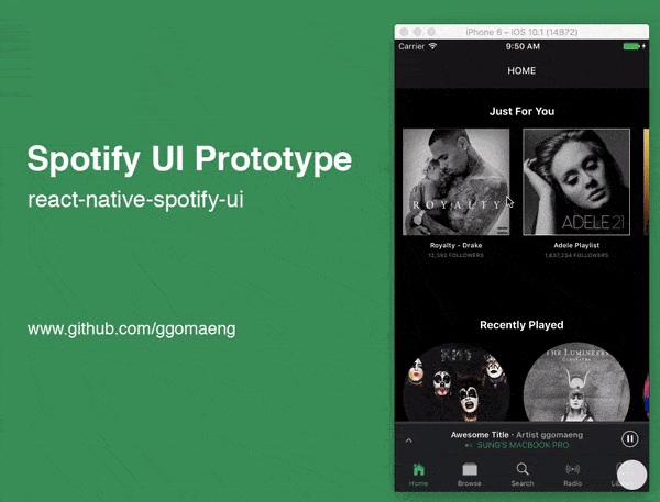 Spotify like React Native app