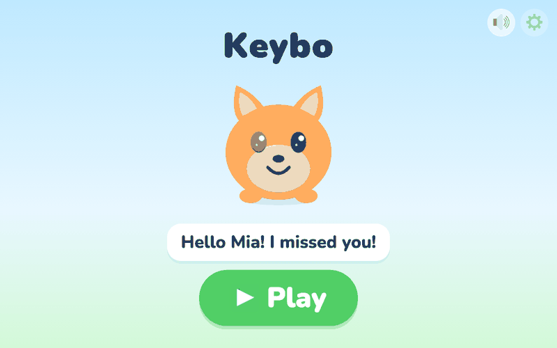Keybo in action: a child plays Letter Land and finds the glowing keys