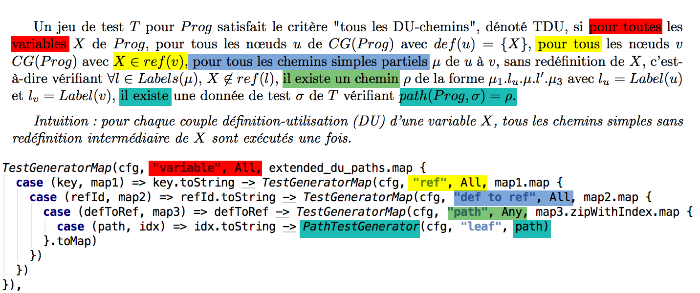 Parralèle TestGenerator définition des critères