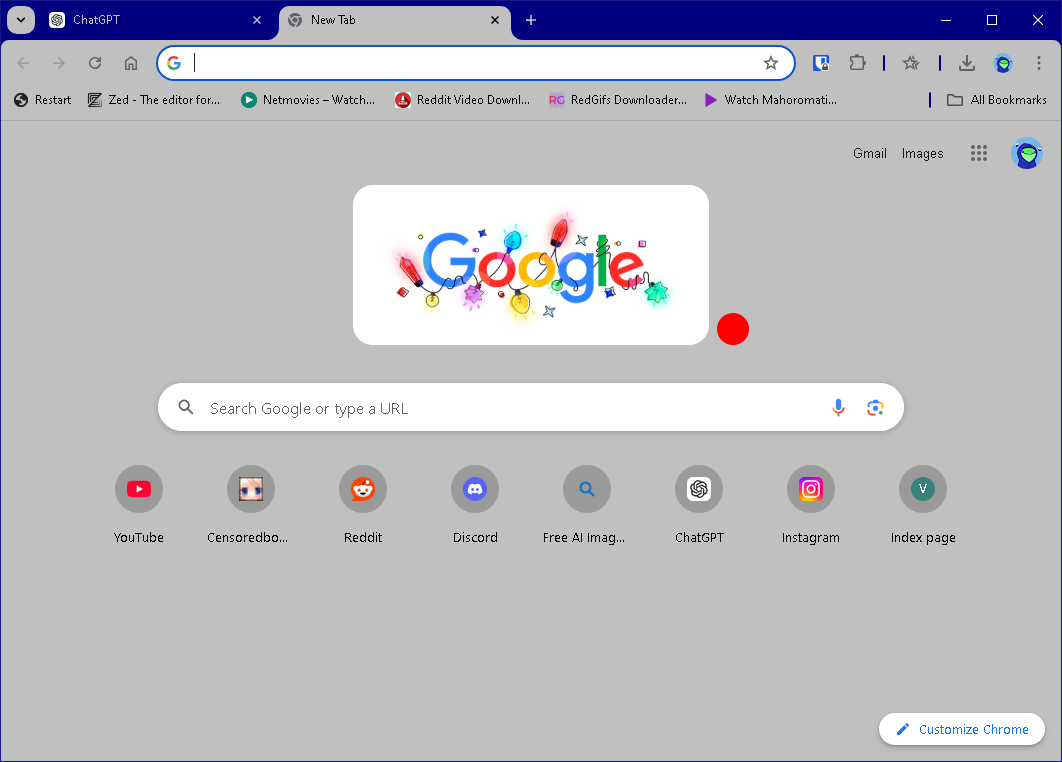 A screenshot of Google Chrome with the Windows Classic theme