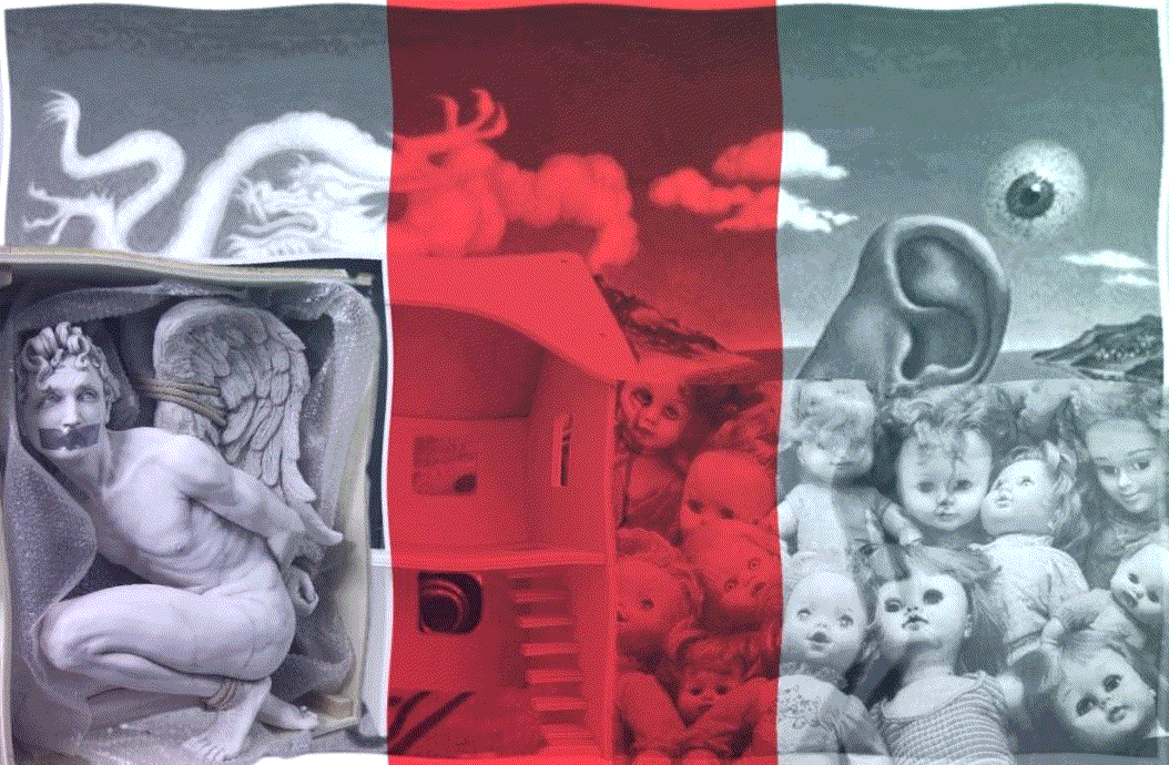 Surrealist Dollhouse Triptych