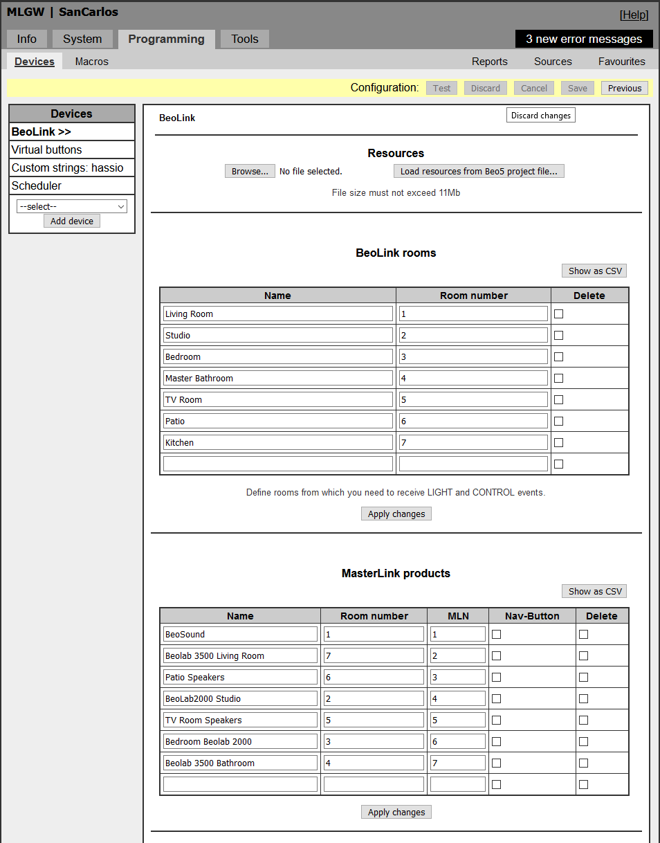 Configuration MLGW