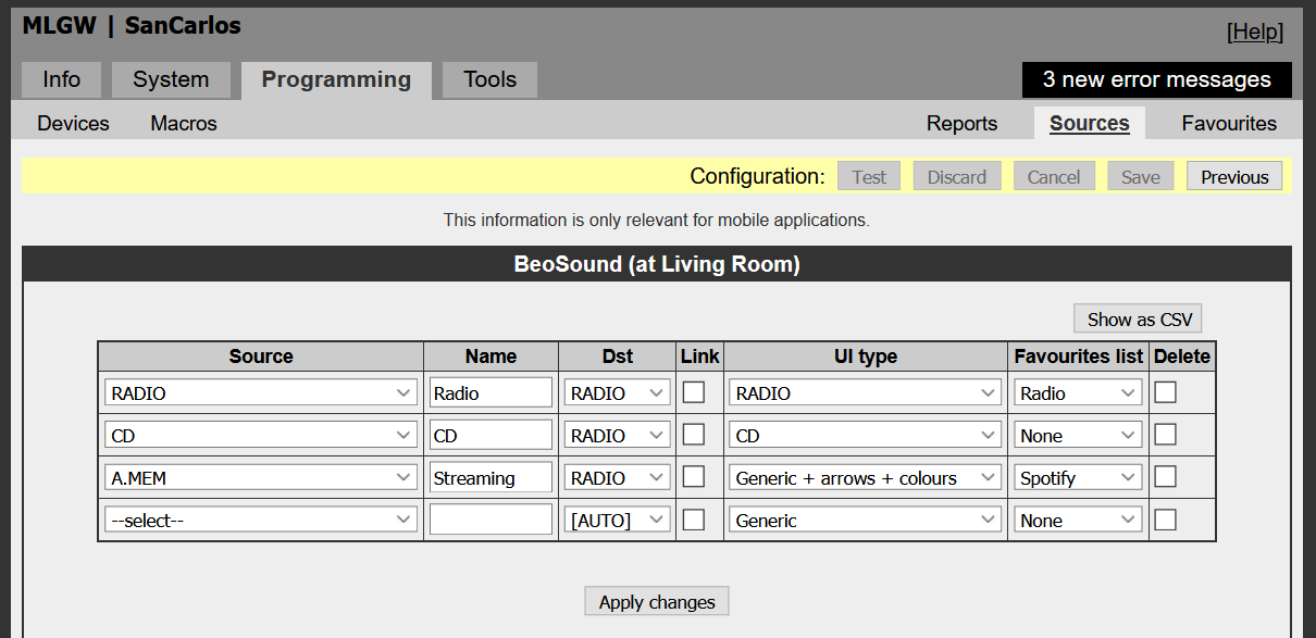 Configuration MLGW