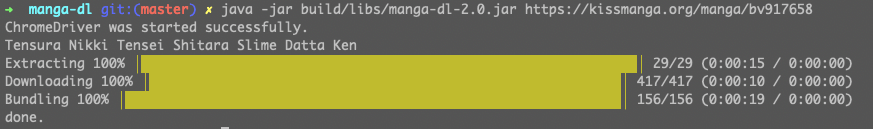 Download and pack manga command output