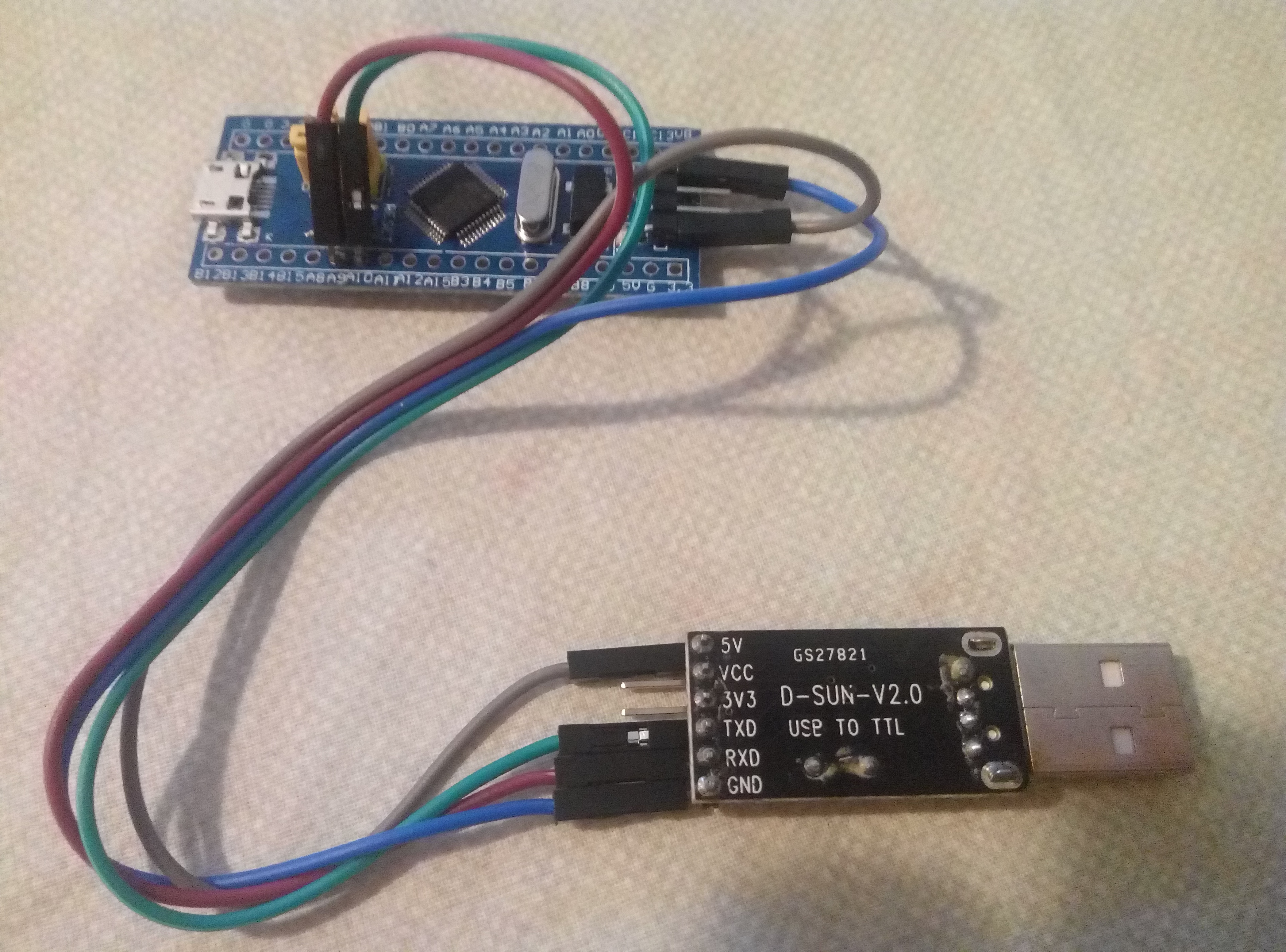 Flashing DirtyJTAG with USB-serial adaptor