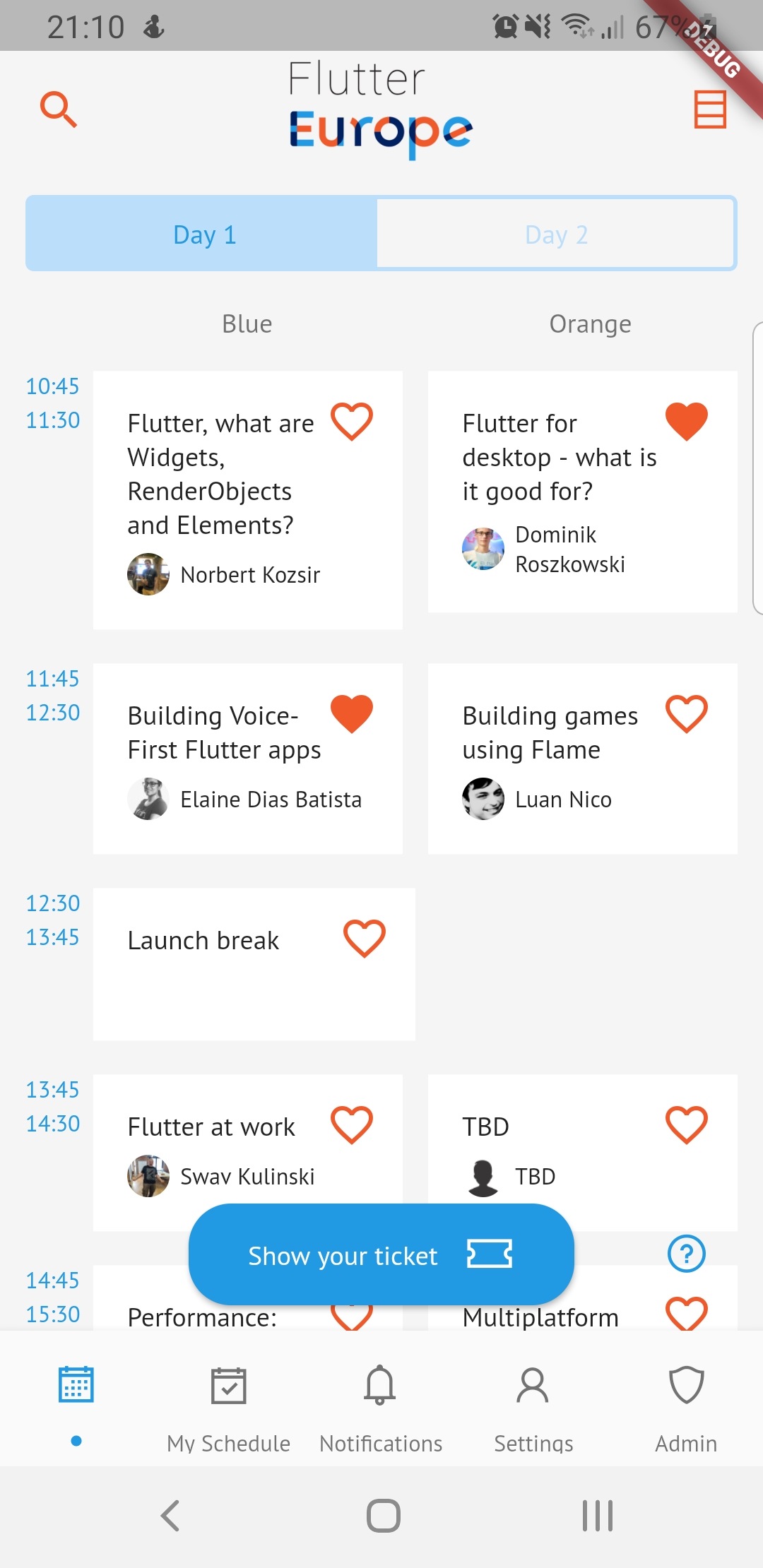 Agenda screenshot