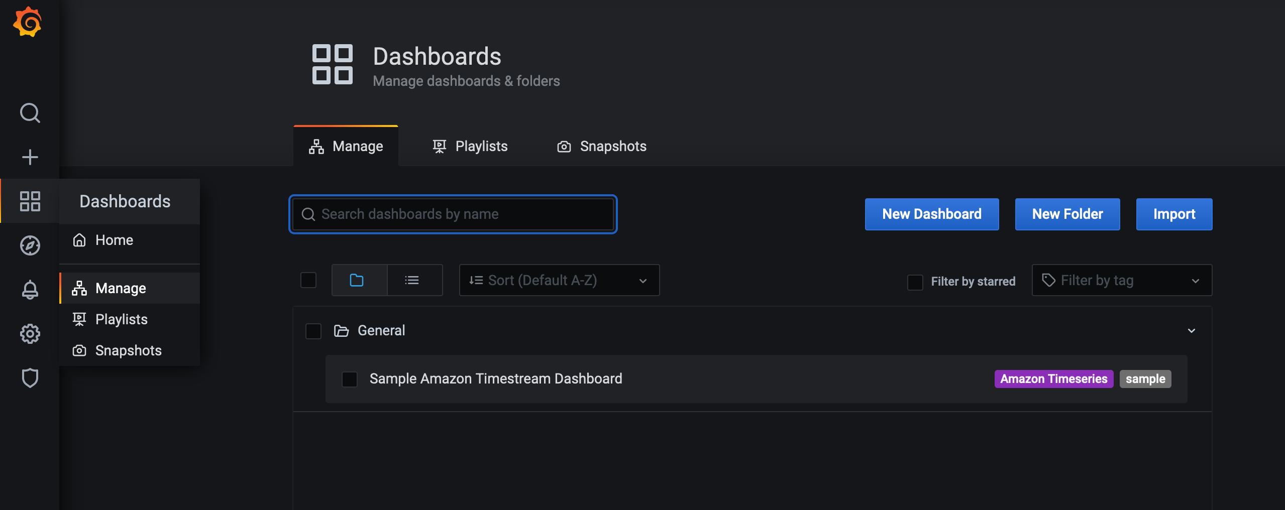 Grafana dashboards screenshot