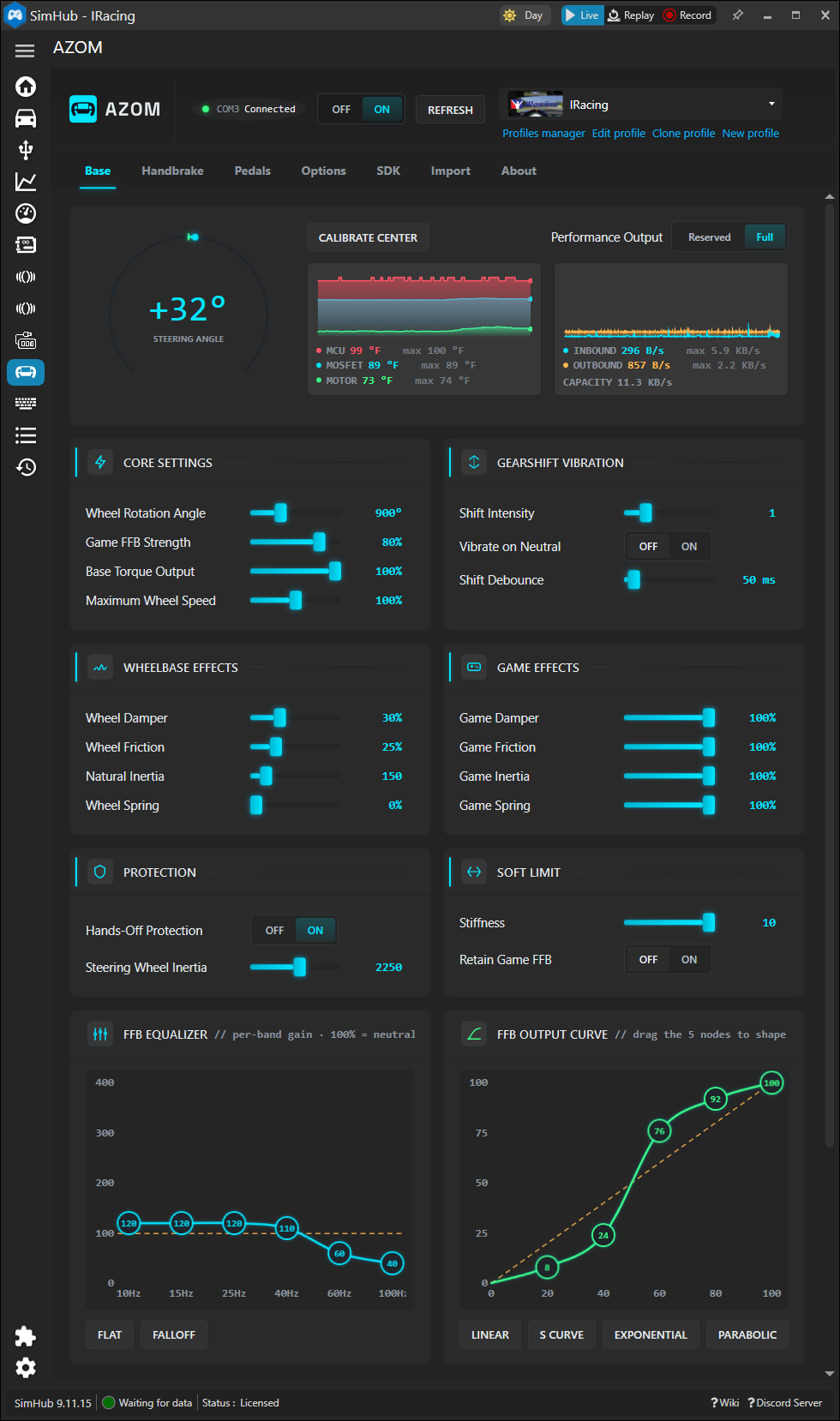 AZOM plugin panel