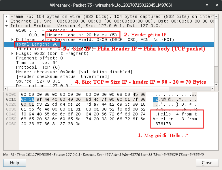 TCP packet size capture by wireshark