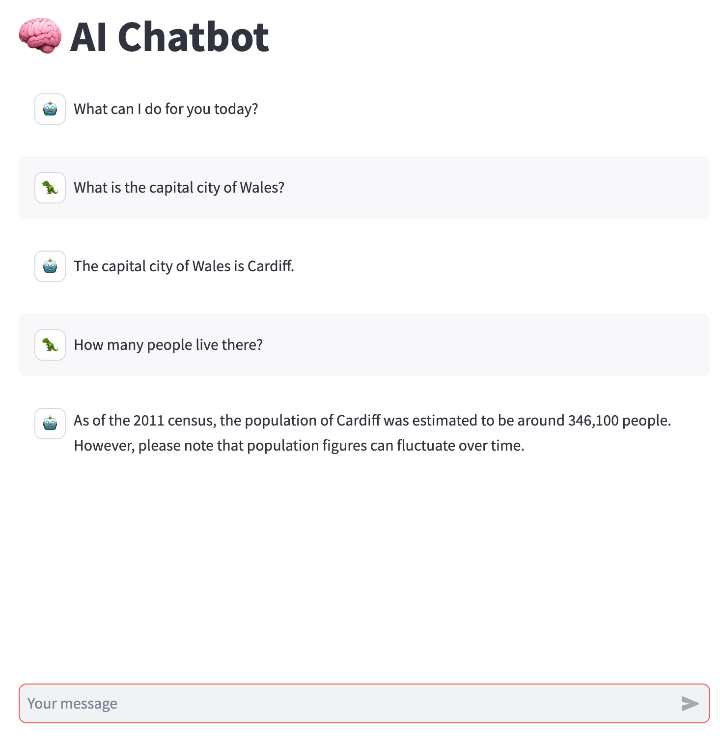 Example AI Chat Application in Streamlit using OPEN AI API