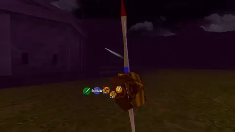 Link pulls the string of the bow and shoots