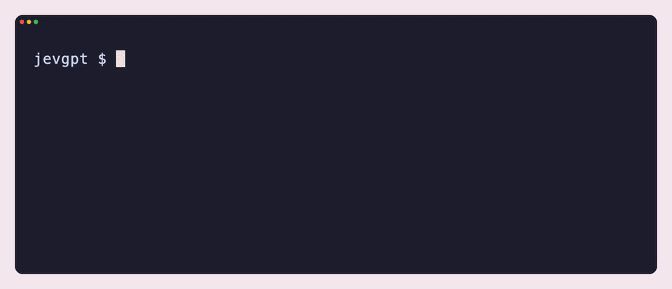 Live JevGPT terminal chat