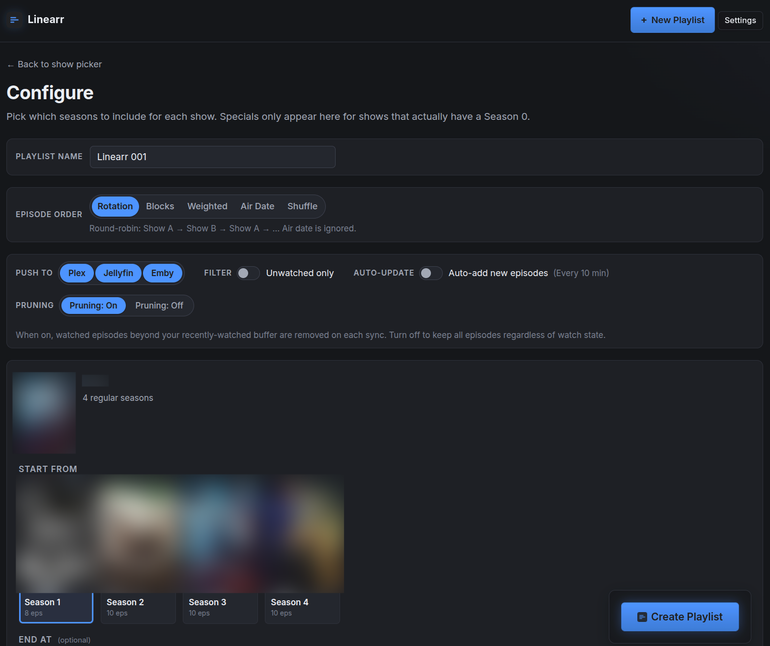 Configure page