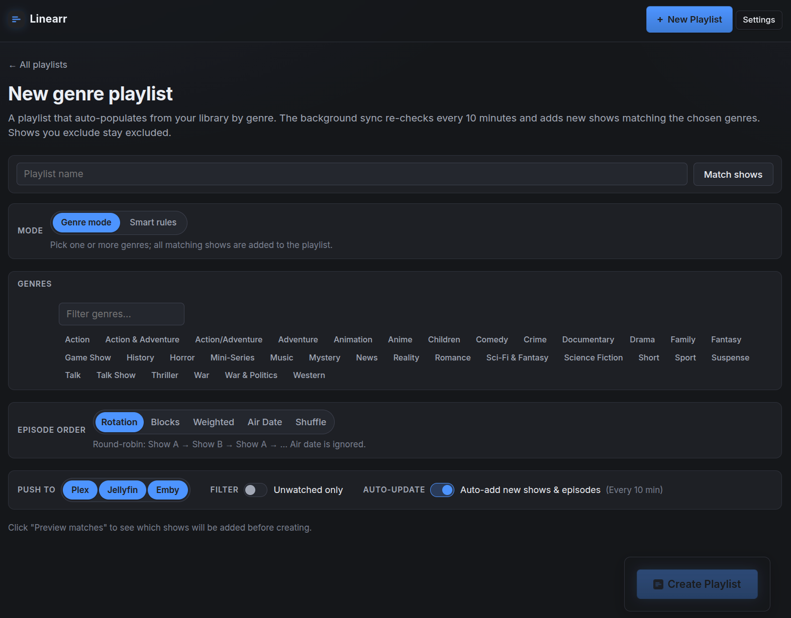 Create a genre playlist