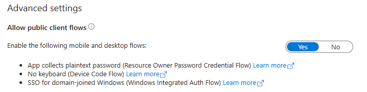 Allow public client flows