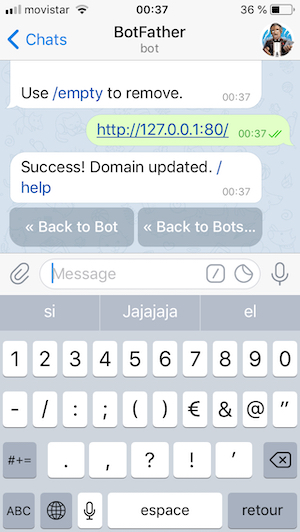 The domain was set successfully