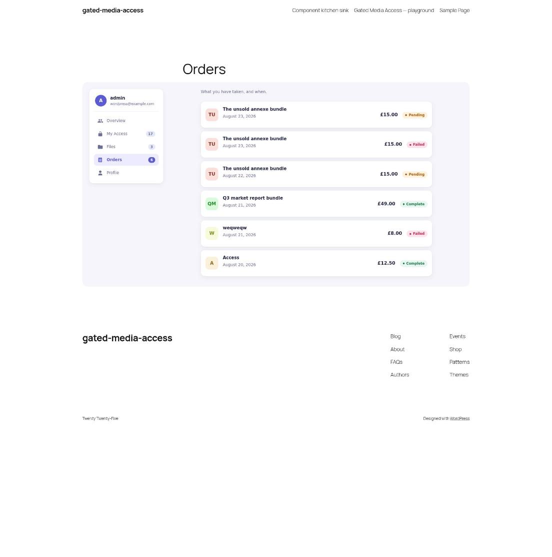 Orders, after