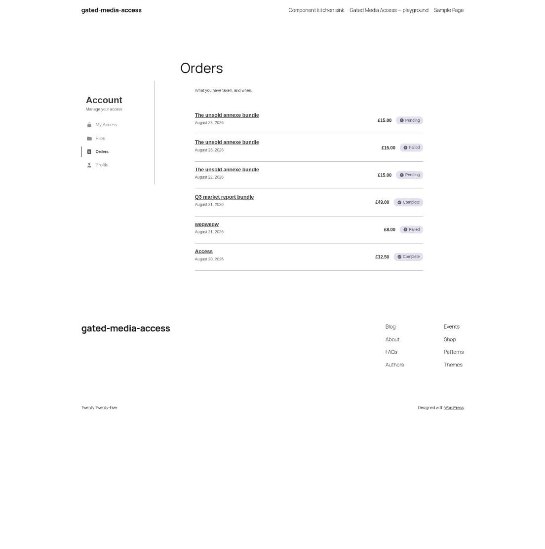 Orders, before