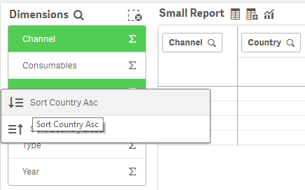 Sort Dimension/Measure