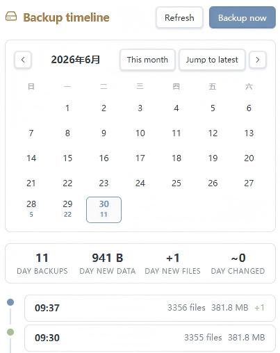Timeline calendar view