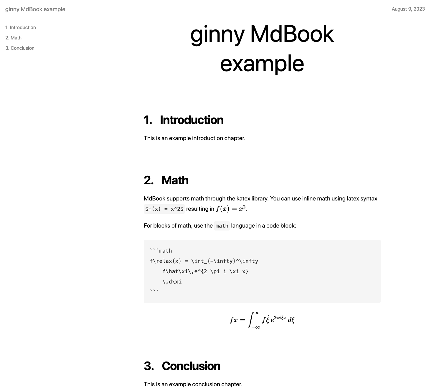 ginny MdBook example