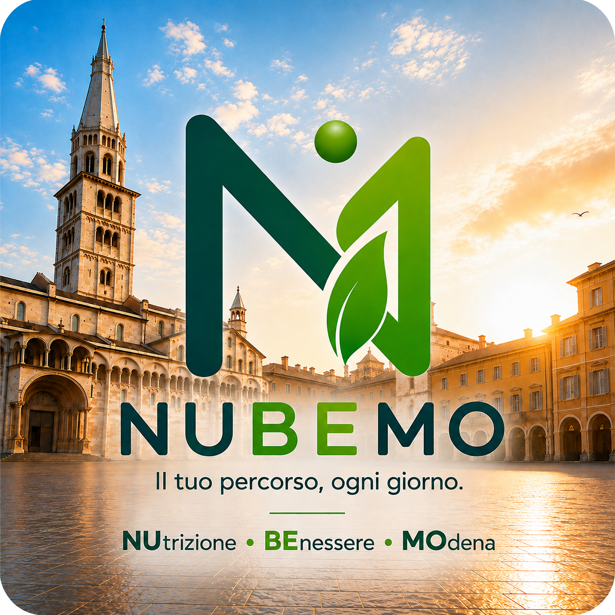 Identità NUBEMO con Piazza Grande di Modena